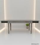 EXTENDABLE SOLID WOOD DINING TABLE W/ SELF-STORING EXTENSIONS
