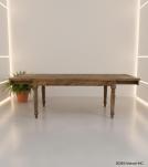 EXTENDABLE SOLID WOOD DINING TABLE W/ SELF-STORING EXTENSIONS
