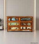 SOLID RECLAIMED TEAK WOOD DRESSER SIDEBOARD 6 DRAWERS