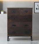 SOLID WOOD & IRON CHEST DRESSER BUREAU