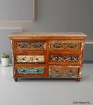 HAND CARVED SOLID RECLAIMED TEAK WOOD 9 DRAWER DRESSER CHEST BUREAU SIDEBOARD