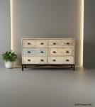 SOLID RECLAIMED TEAK WOOD W/ 6 DRAWERS BUREAU DRESSER CHEST