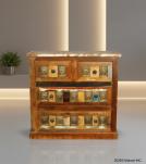 WOODEN BRASS FITTED CABINET