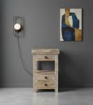 SOLID RECLAIMED TEAK WOOD 3 DRAWER END TABLE / NIGHT STAND