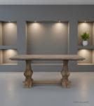 SOLID WOOD DINING TABLE W/ PEDESTAL BASE