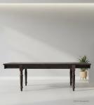 EXTENDABLE SOLID WOOD DINING TABLE W/ SELF-STORING EXTENSIONS