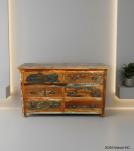 SOLID RECLAIMED TEAK WOOD 6 DRAWER DRESSER CHEST BUREAU SIDEBOARD
