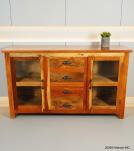 WOODEN DRAWER GLASS SIDEBOARD