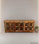 SOLID RECLAIMED TEAK WOOD & GLASS SIDEBOARD