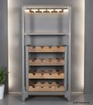 SOLID WOOD & IRON BAR CABINET