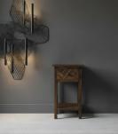 SOLID WOOD & IRON END TABLE
