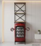 IRON & SOLID WOOD TRACTOR WINE RACK