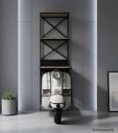 SOLID WOOD & IRON SCOOTER WINE RACK