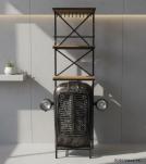 SOLID IRON & WOOD TRACTOR BAR COUNTER + SHELF