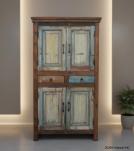 SOLID RECLAIMED TEAK WOOD 4 DOOR & 2 DRAWERS CABINET