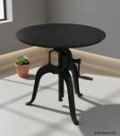 ADJUSTABLE HEIGHT IRON CRACK ROUND TABLE