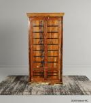 SOLID RECLAIMED CARVED TEAK WOOD STORAGE CABINET W/ IRON DETAILS