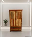 2 DOOR SOLID RECLAIMED TEAK WOOD CABINET W/ 2 DRAWERS