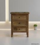 SOLID WOOD 3 DRAWER NIGHTSTAND END TABLE