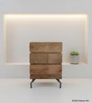 SOLID WOOD 3 DRAWER END TABLE / NIGHTSTAND