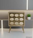 WOOD & DECORATIVE METAL SIDE TABLE
