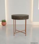 SOLID WOOD & IRON ROUND SIDE TABLE / OCCASIONAL TABLE