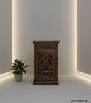 SOLID WOOD & GLASS NIGHTSTAND END TABLE