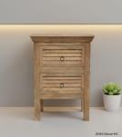 SOLID WOOD 2 DRAWER END TABLE / NIGHTSTAND