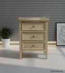 SOLID WOOD 3 DRAWER NIGHTSTAND END TABLE