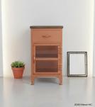 SOLID IRON, GLASS & WOOD NIGHTSTAND END TABLE