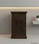 SOLID WOOD & GLASS NIGHTSTAND END TABLE