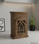 SOLID WOOD & GLASS NIGHTSTAND END TABLE