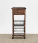 METAL COPPER TONE ROLLING CART SIDE TABLE