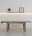 EXTENDABLE SOLID WOOD DINING TABLE W/ SELF-STORING EXTENSIONS