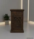 SOLID WOOD & GLASS NIGHTSTAND END TABLE