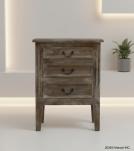 SOLID WOOD END TABLE / NIGHTSTAND 3 DRAWER