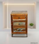 SOLID RECLAIMED TEAK WOOD 3 DRAWER END TABLE NIGHTSTAND