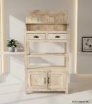 SOLID RECLAIMED TEAK WOOD CABINET WITH DOORS, SHELVES & DISPLAY