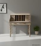 SOLID WOOD WRITING DESK TABLE W/ ATTACHED ORGANIZER