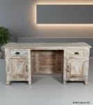 SOLID RECLAIMED TEAK WOOD DESK 2/ DRAWERS & DOORS