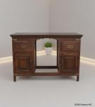 RECLAIMED SOLID TEAK DESK W/ 2 DRAWERS & 2 DOORS