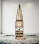 SOLID RECLAIMED TEAK WOOD BOAT NAUTICAL WINE RACK BOOKCASE W/ SHELVES