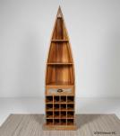 RECLAIMED WOOD BOAT NAUTICAL WINE RACK BOOKCASE W/ SHELVES