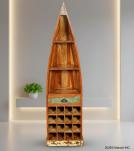 RECLAIMED WOOD BOAT NAUTICAL WINE RACK BOOKCASE W/ SHELVES