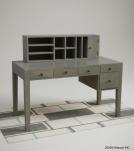 2 PIECE SOLID WOOD DESK W/ 5 DRAWERS + ORGANIZER