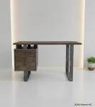 SOLID WOOD + IRON DESK W/ DRAWERS