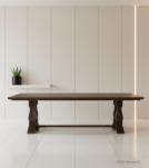 9' SOLID WOOD PEDESTAL DINING TABLE