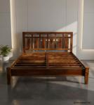 SOLID ROSEWOOD KING BED - HEADBOARD, FOOTBOARD, SIDE RAILS, SLATS