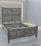 HAND CARVED WOODEN KING SIZE BED