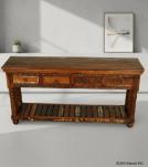 SOLID RECLAIMED HAND CARVED TEAK WOOD CONSOLE SIDEBOARD W/ 4 DRAWERS